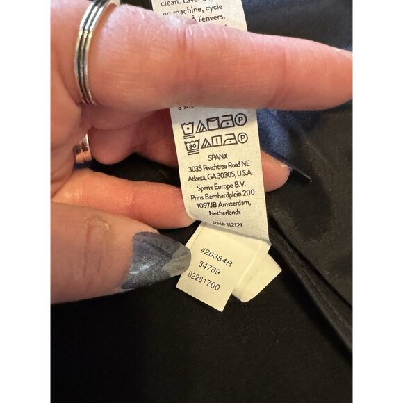 Spanx Perfect Collarless Blazer Black Ponte Knit Jacket Oversized Women’s Size M - Picture 10 of 16